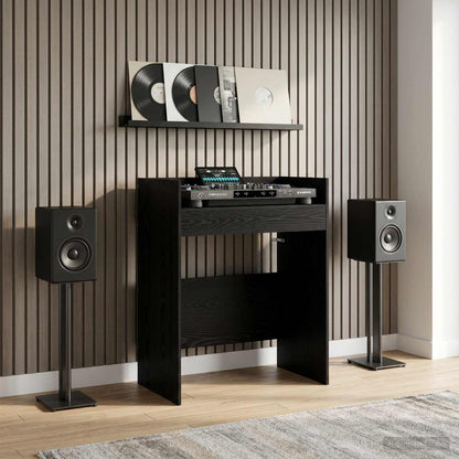 DJ Table Black Oak 62 x 45 x 102 cm Engineered Wood