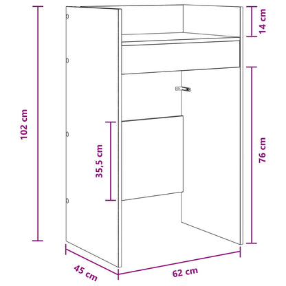 DJ Table Grey Sonoma 62 x 45 x 102 cm Engineered Wood