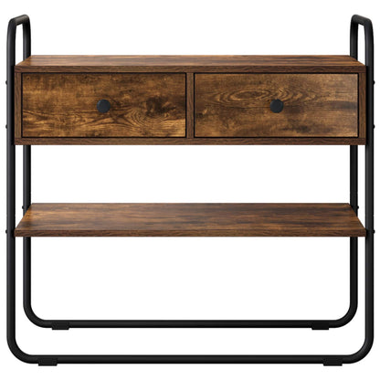 Console Table Smoked Oak 80 x 40 x 75 cm Engineered Wood