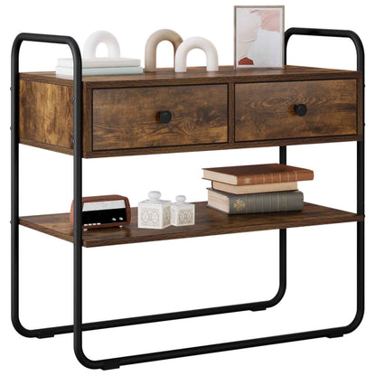 Console Table Smoked Oak 80 x 40 x 75 cm Engineered Wood