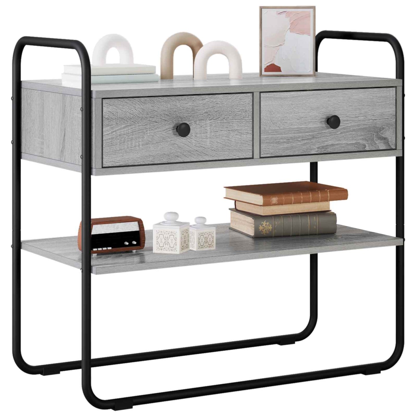 Console Table Grey Sonoma 80 x 40 x 75 cm Engineered Wood