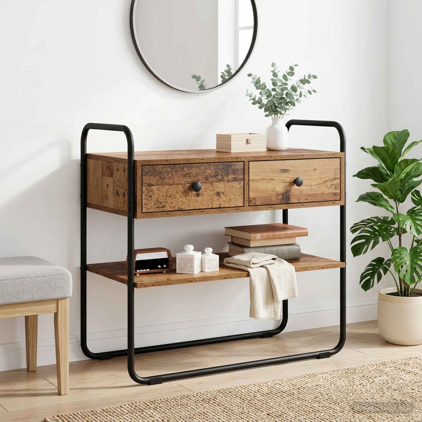 Console Table Old Wood 80 x 40 x 75 cm Engineered Wood