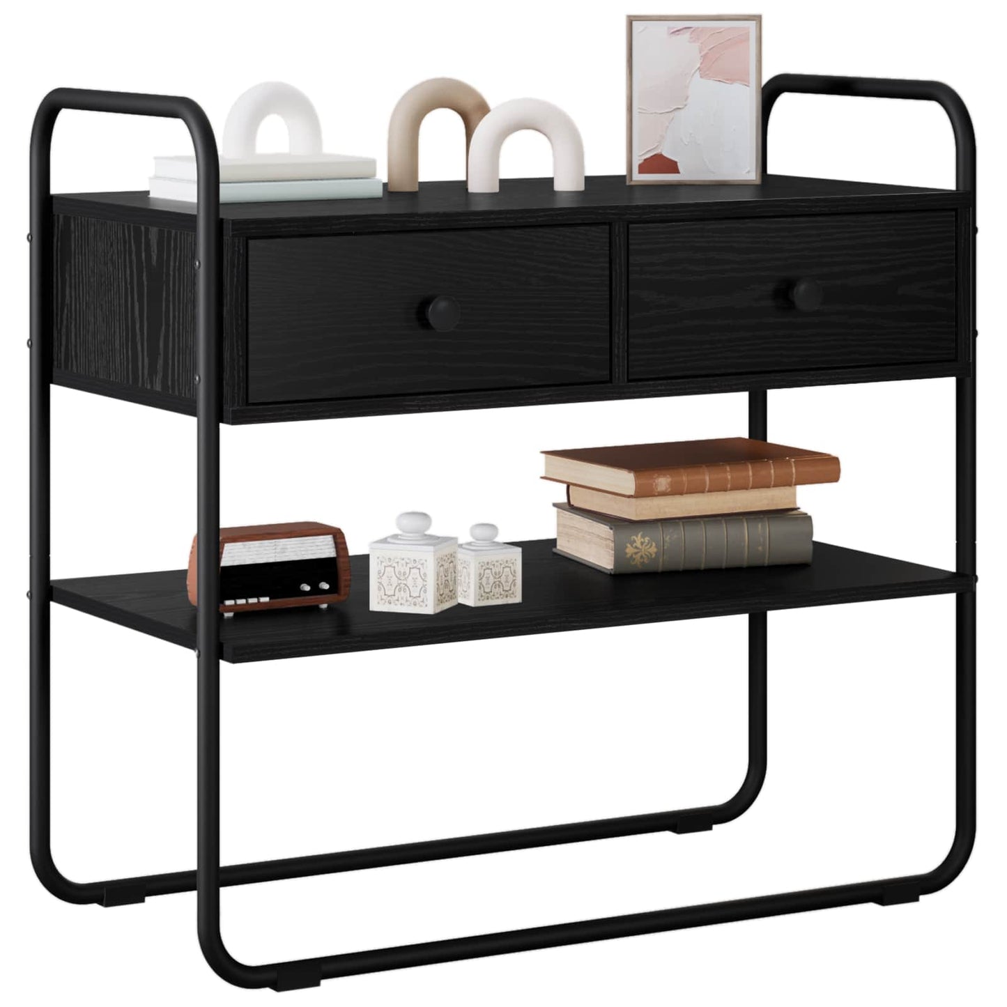 Console Table Black Oak 100 x 40 x 75 cm Engineered Wood