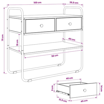 Console Table Sonoma Oak 100 x 40 x 75 cm Engineered Wood
