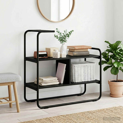 Console Table Black Oak 80 x 35 x 75 cm Engineered Wood