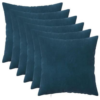 Cushion Cover 6 pcs HEERLEN Blue 30 x 30 cm Velvet