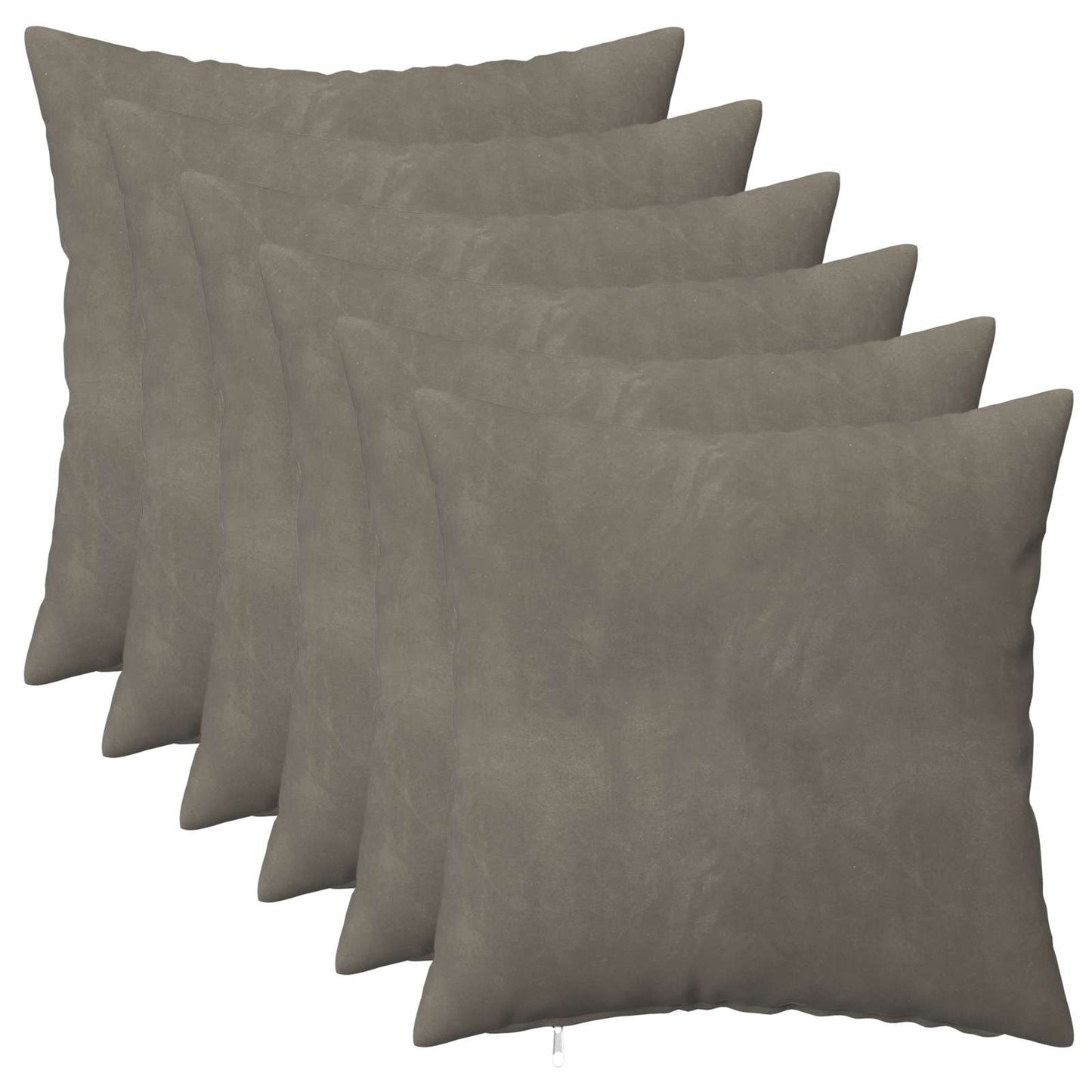 Cushion Cover 6 pcs HEERLEN Light Grey 30 x 30 cm Velvet