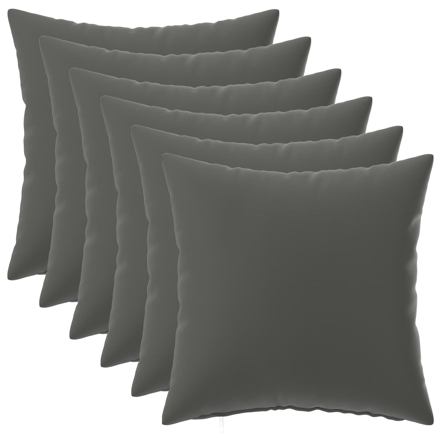 Cushion Cover 6 pcs HEERLEN Anthracite 30 x 30 cm Polyester