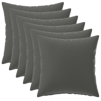Cushion Cover 6 pcs HEERLEN Anthracite 30 x 30 cm Polyester