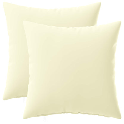 Cushion Cover 2 pcs HEERLEN Cream 30 x 30 cm Polyester