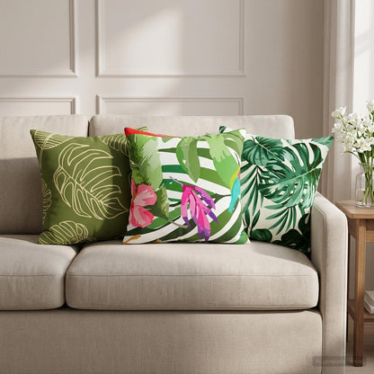 Cushion with Pillow HEERLEN 12 pcs Leaf Design Polyester