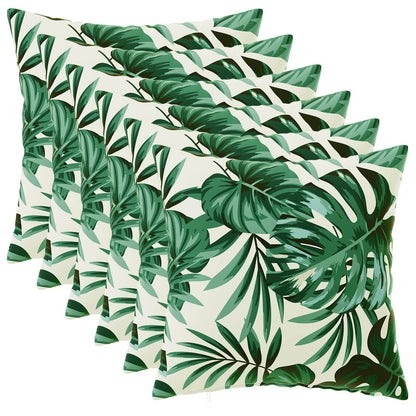 Cushion Cover 6 pcs HEERLEN Leaf Pattern 30 x 30 cm Polyester