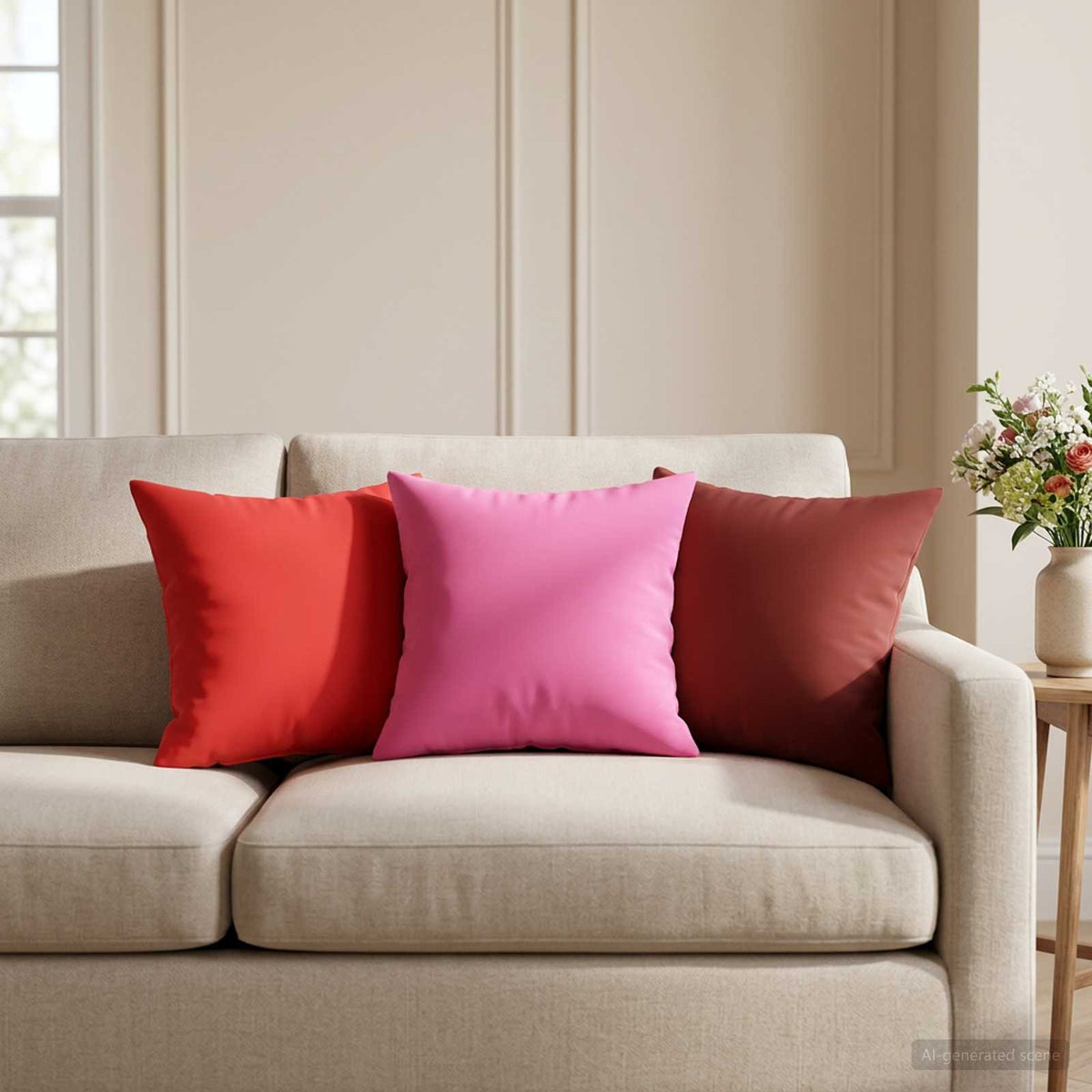 Cushion with Pillow HEERLEN 12 pcs Red Polyester