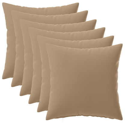 Cushion Cover 6 pcs HEERLEN Taupe 30 x 30 cm Polyester