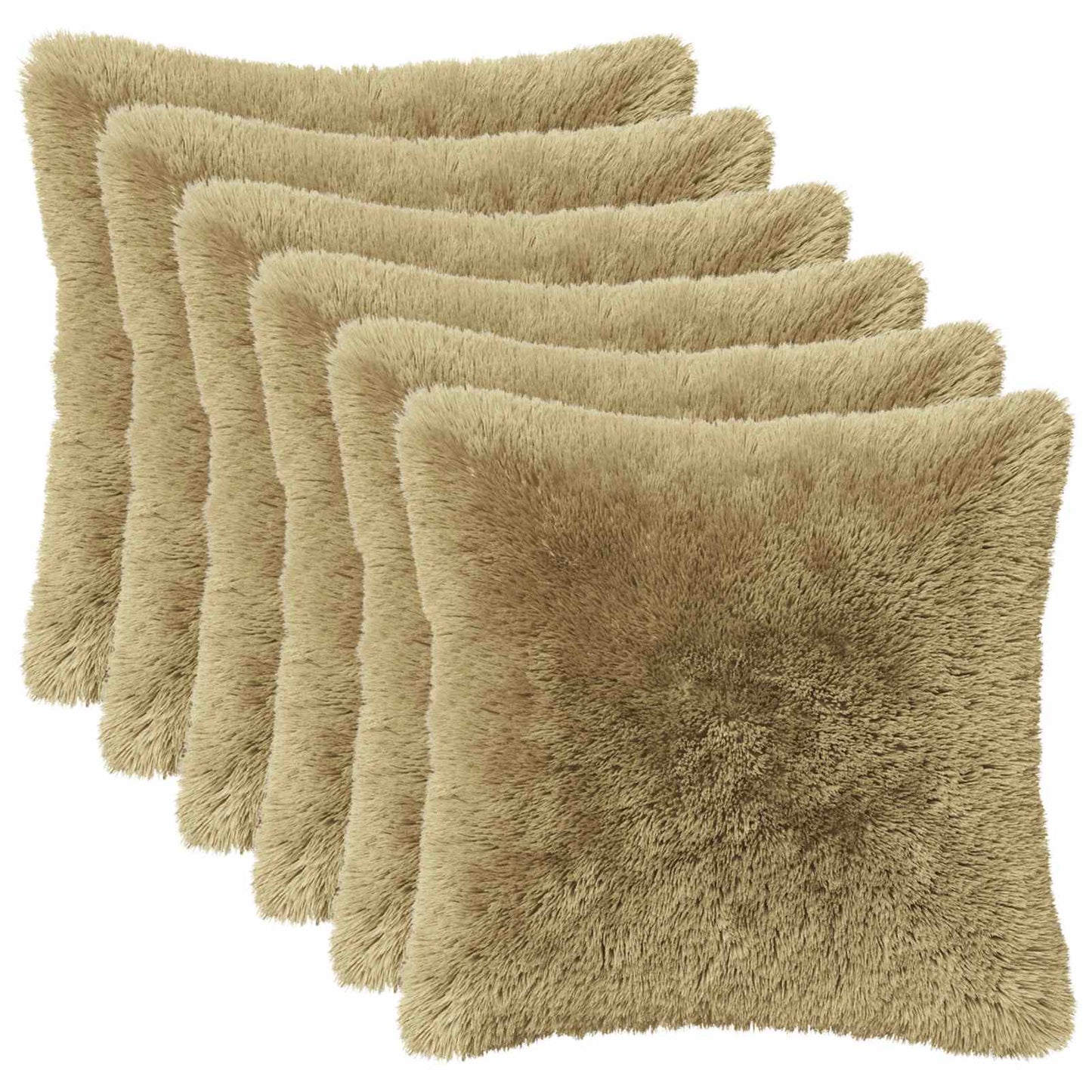 Cushion Cover 6 pcs HEERLEN Light Green 30 x 30 cm PV Fleece