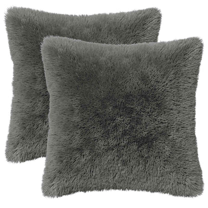 Cushion Cover 2 pcs HEERLEN Light Grey 30 x 30 cm PV Fleece