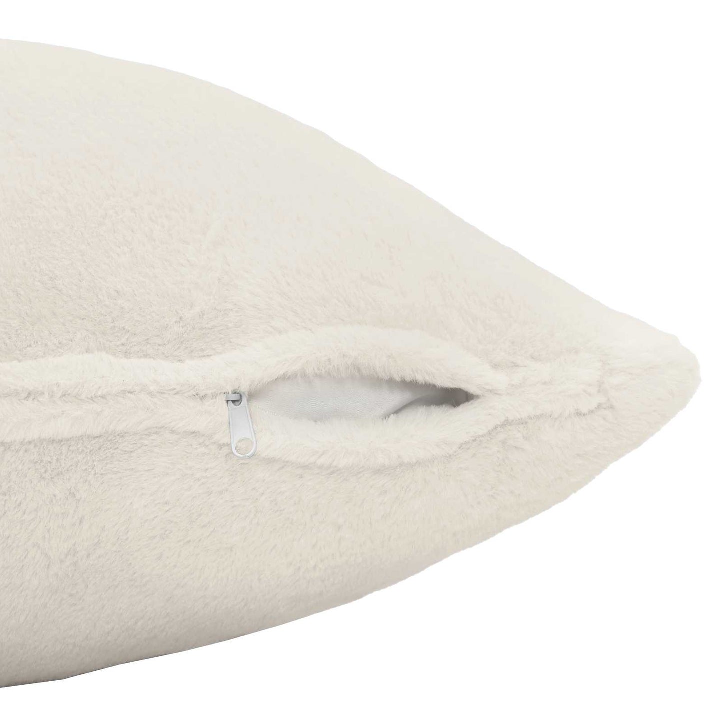 Cushion Cover 6 pcs HEERLEN White 30 x 30 cm Faux Rabbit Fur