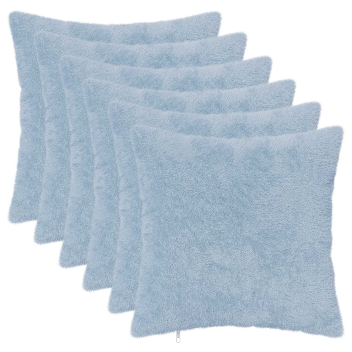 Cushion Cover 6 pcs HEERLEN Light Blue 30 x 30 cm