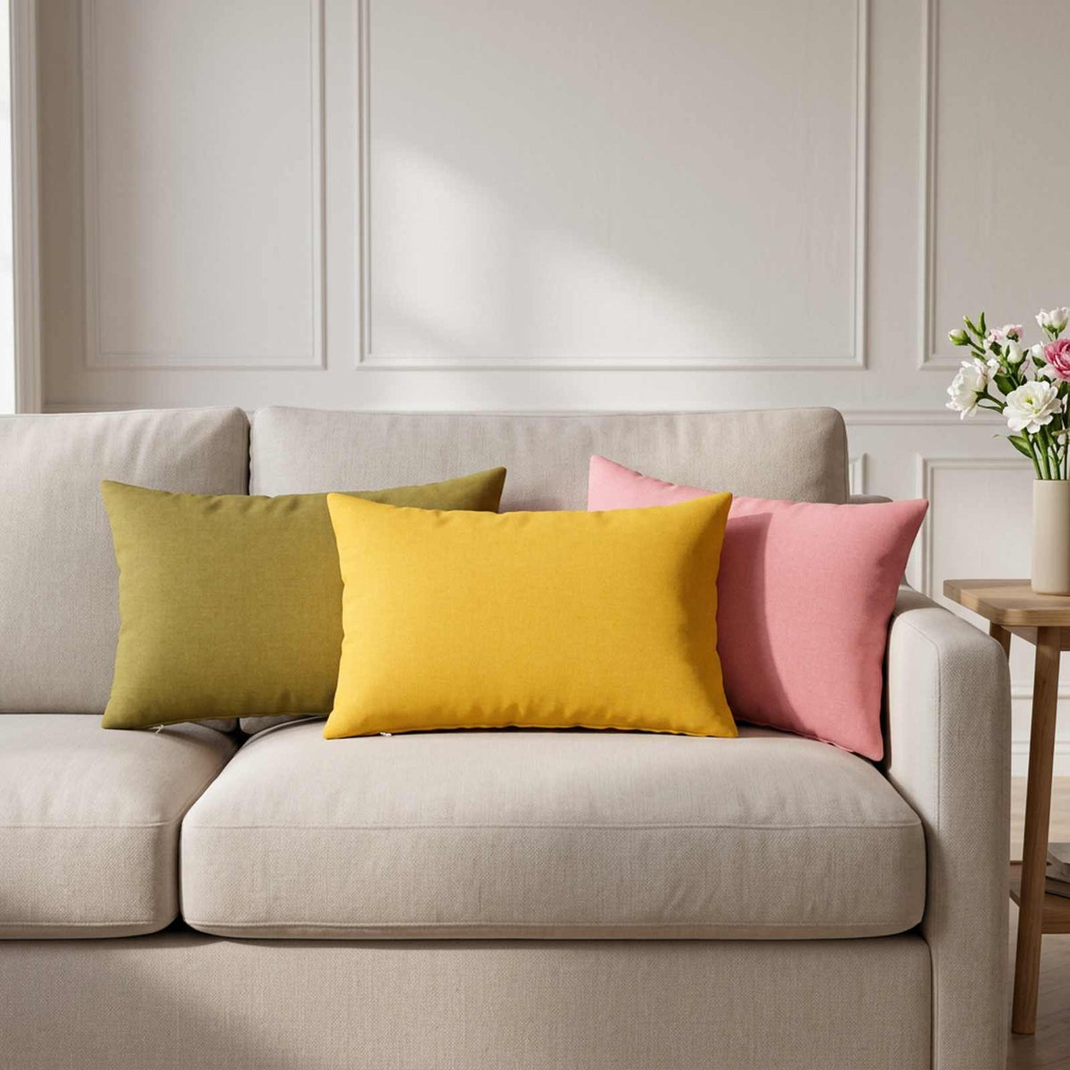 Throw Pillow 6 pcs HEERLEN Light Green 40 x 60 cm Fabric