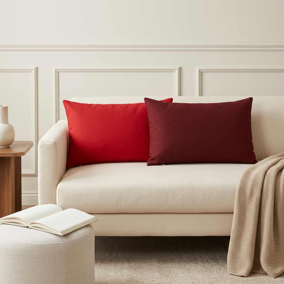 Throw Pillow 6 pcs HEERLEN Red 40 x 60 cm Fabric