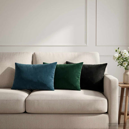 Cushion with Pillow HEERLEN 6 pcs Dark Green Velvet