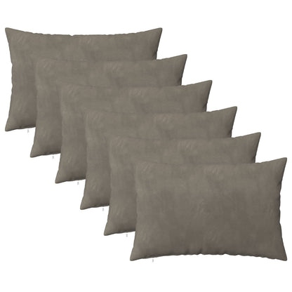 Cushion Cover 6 pcs HEERLEN Light Grey 30 x 50 cm Velvet