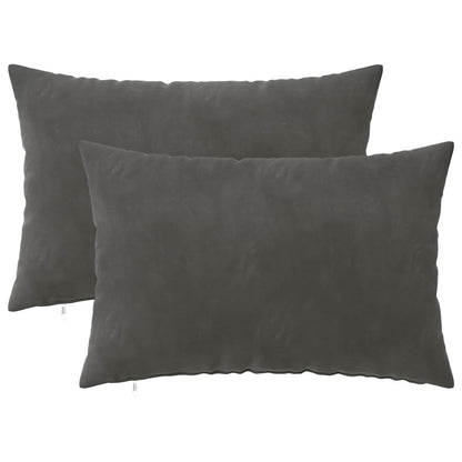 Cushion Cover 2 pcs HEERLEN Dark Grey 30 x 50 cm Velvet