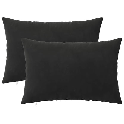Cushion Cover 2 pcs HEERLEN Black 30 x 50 cm Velvet