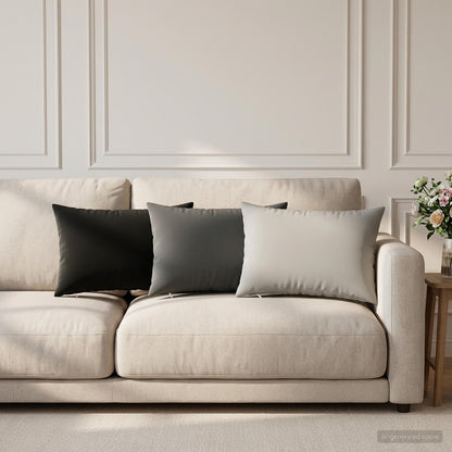 Cushion with Pillow HEERLEN 6 pcs Grey Polyester