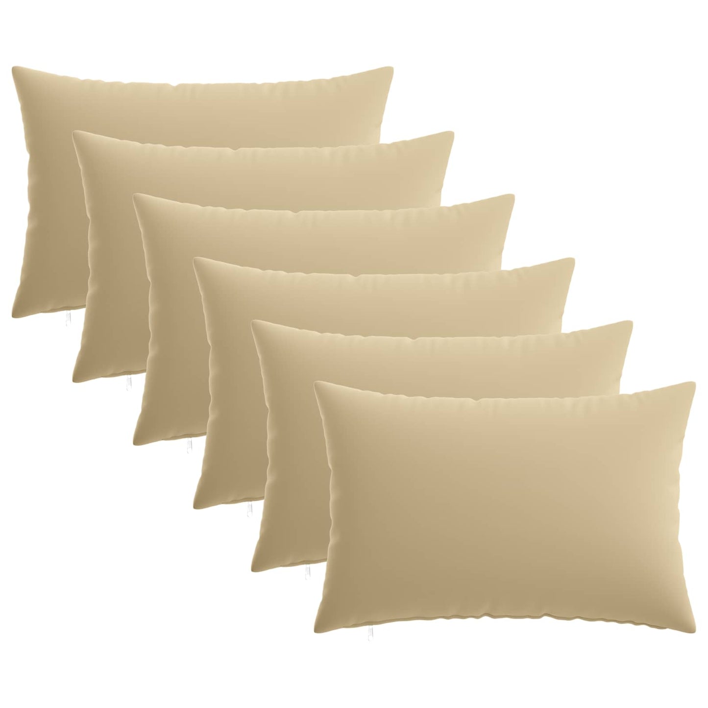 Cushion Cover 6 pcs HEERLEN Beige 30 x 50 cm Polyester