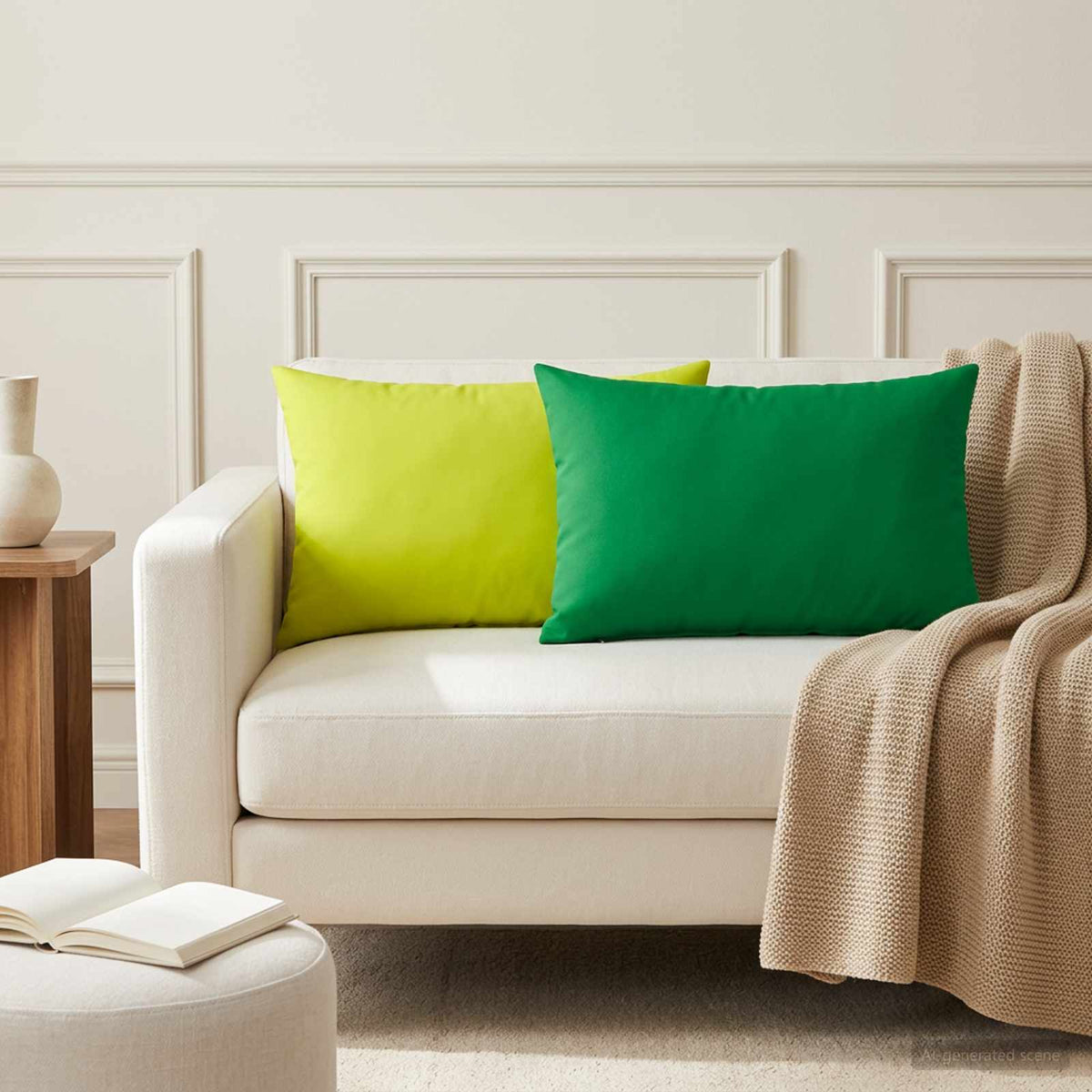 Cushion with Pillow HEERLEN 6 pcs Bright Green Polyester