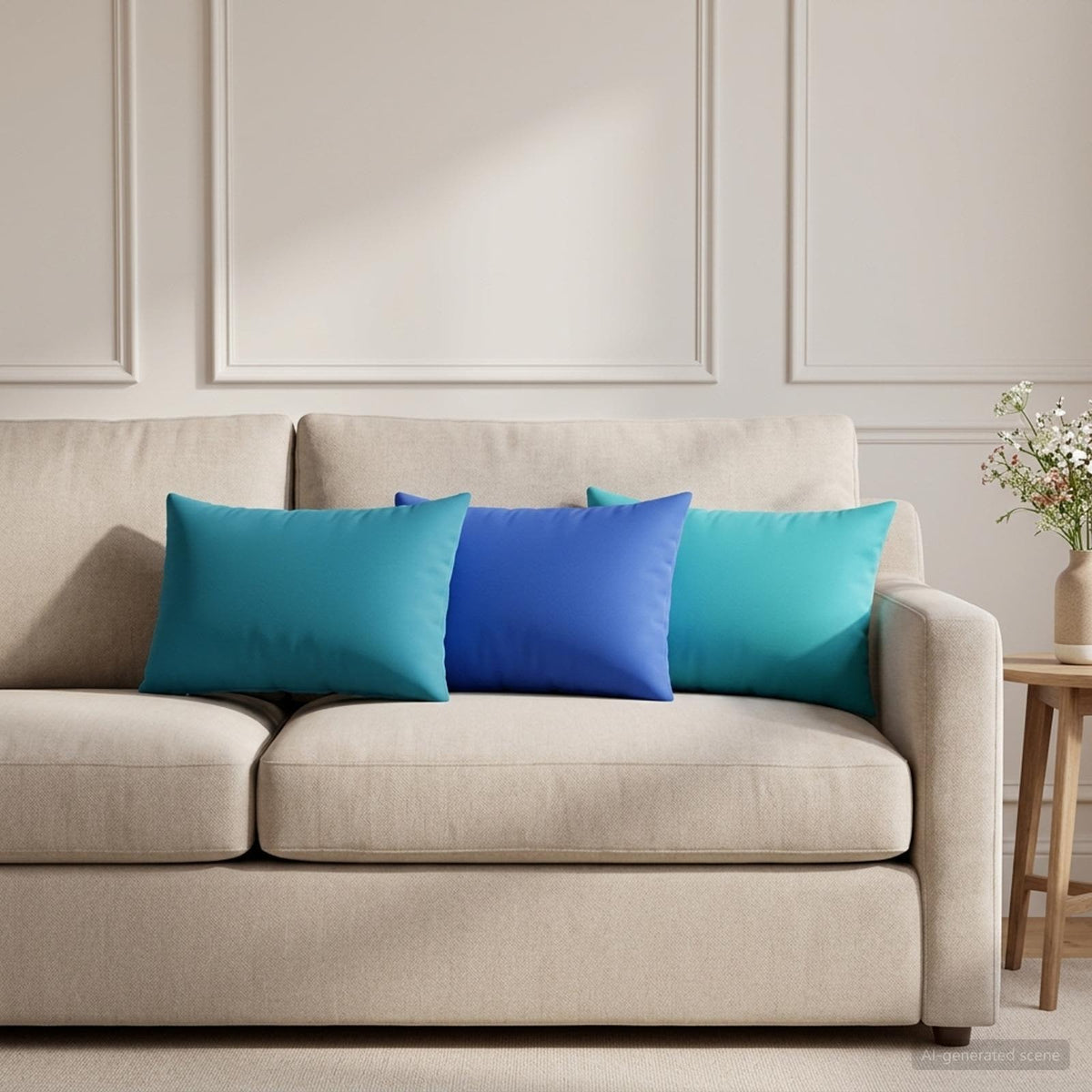 Cushion with Pillow HEERLEN 6 pcs Royal Blue Polyester