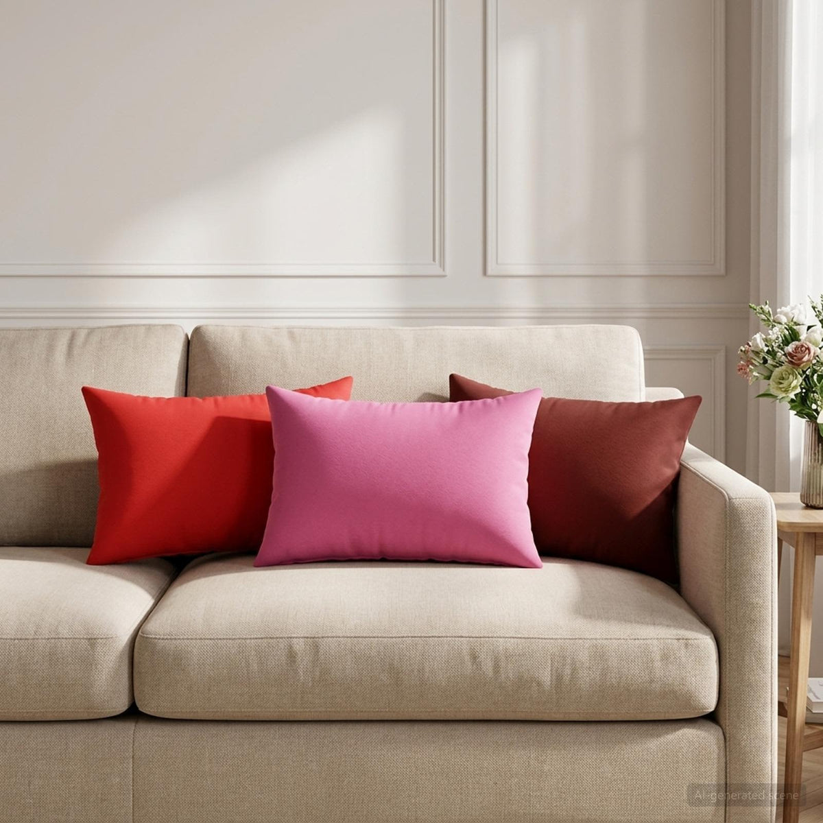 Cushion with Pillow HEERLEN 6 pcs Wine Red Polyester