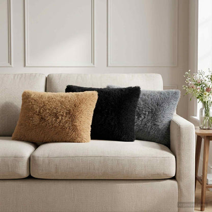 Cushion Cover 2 pcs HEERLEN Anthracite 40 x 60 cm PV Fleece