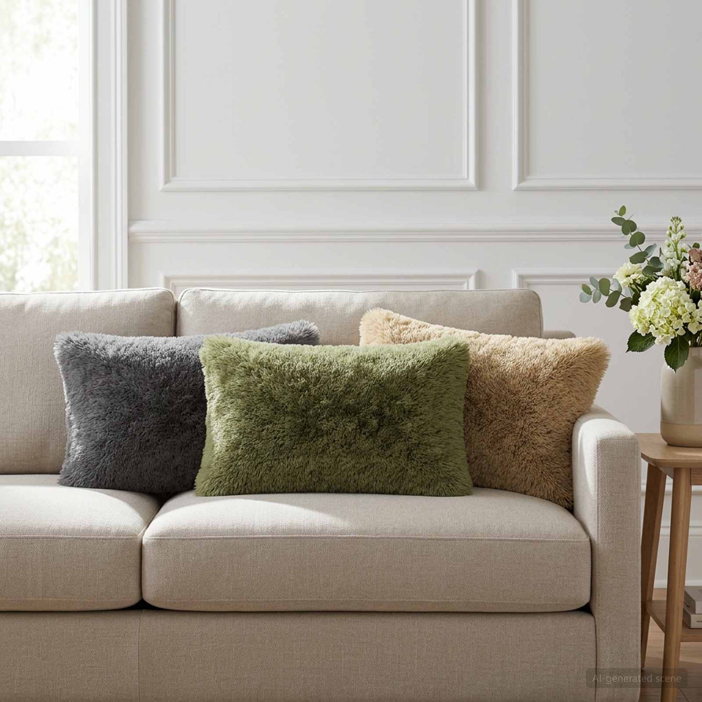 Cushion with Pillow HEERLEN 2 pcs Green PV Fleece