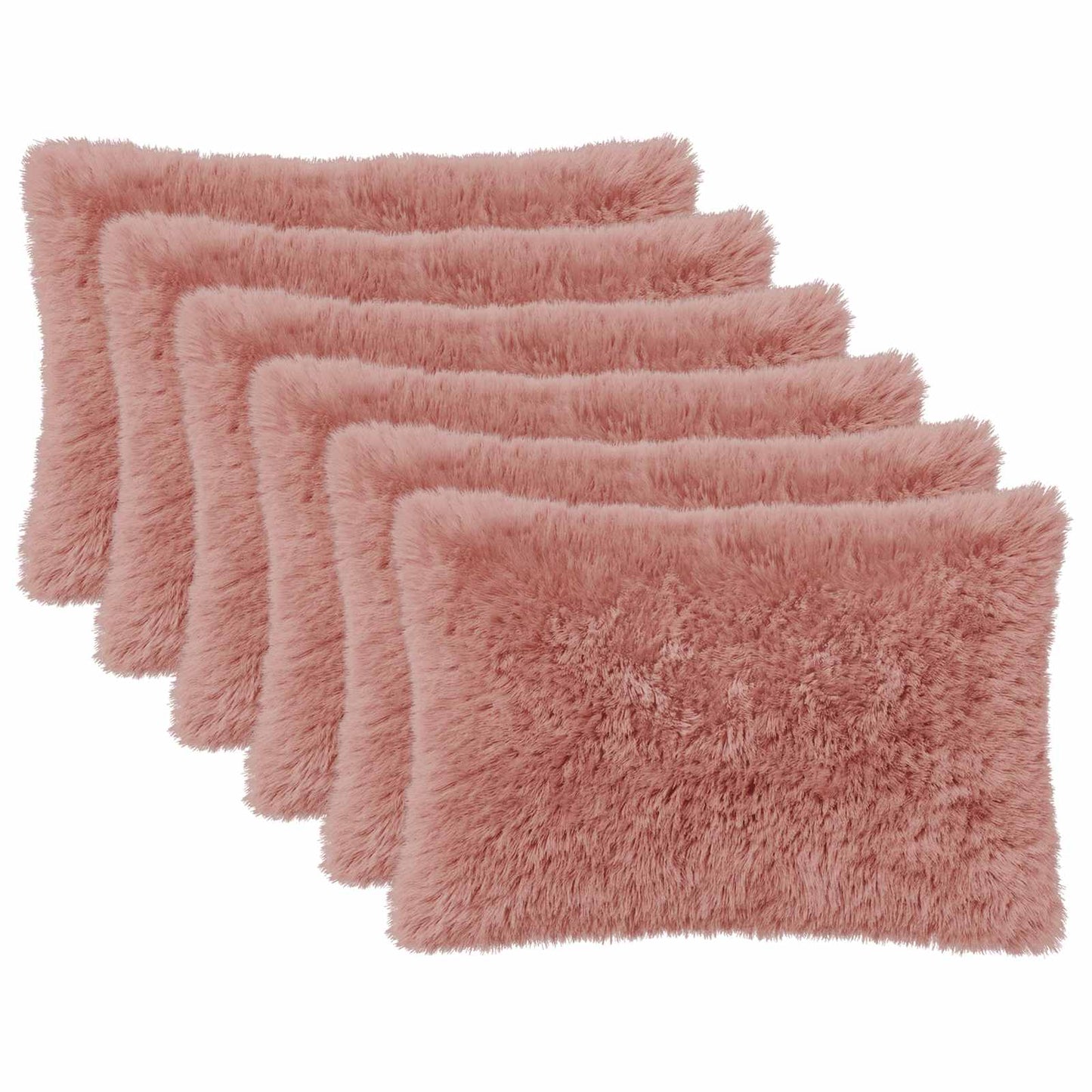 Cushion Cover 6 pcs HEERLEN Pink 30 x 50 cm PV Fleece