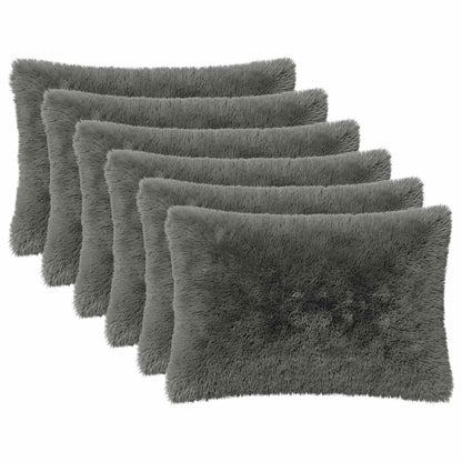 Cushion Cover 6 pcs HEERLEN Light Grey 30 x 50 cm PV Fleece