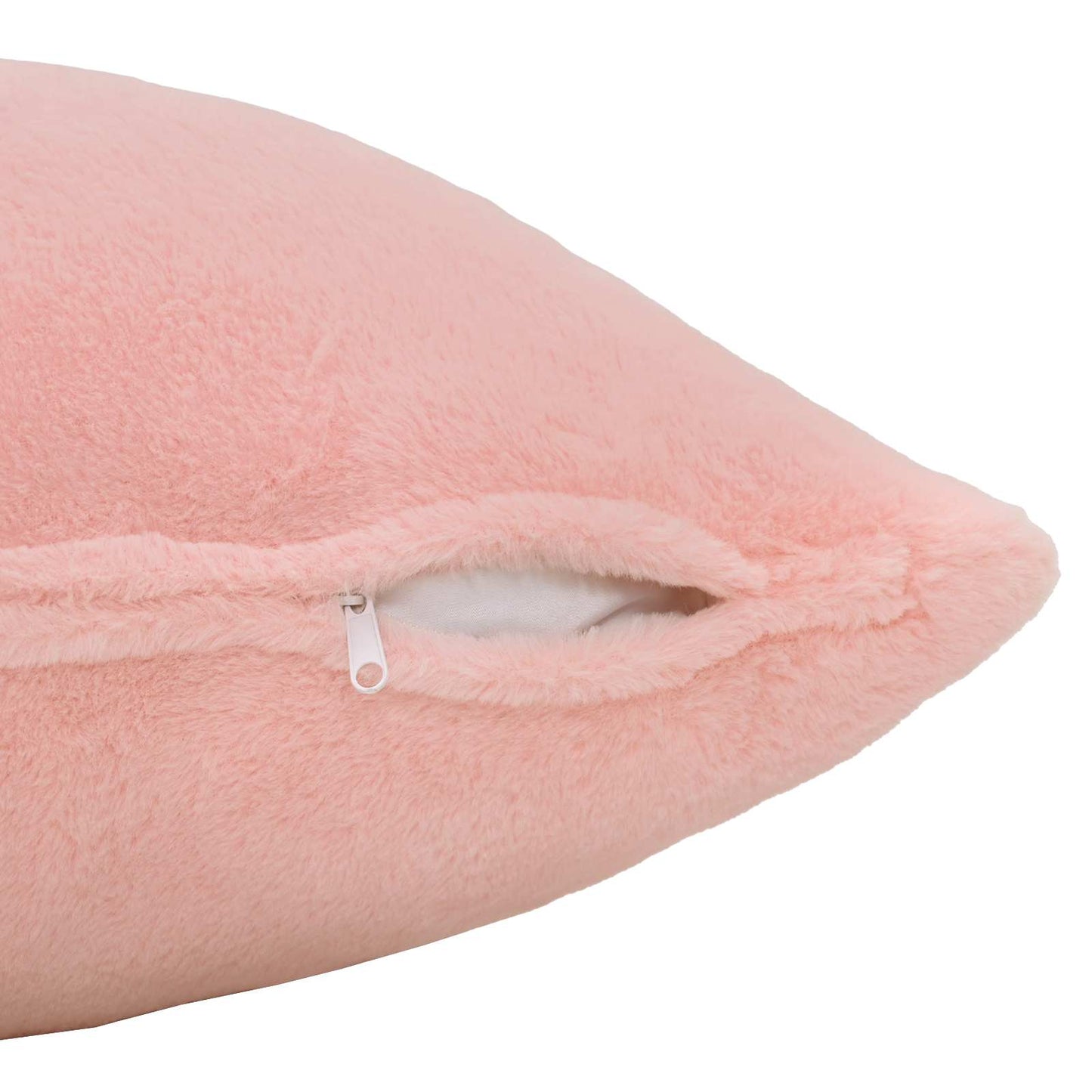 Cushion Cover 6 pcs HEERLEN Pink 30 x 50 cm Faux Rabbit Fur