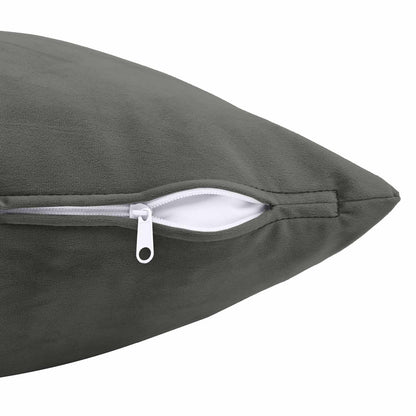 Cushion Cover 6 pcs HEERLEN Dark Grey 35 x 35 cm Velvet