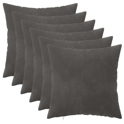 Cushion Cover 6 pcs HEERLEN Dark Grey 35 x 35 cm Velvet