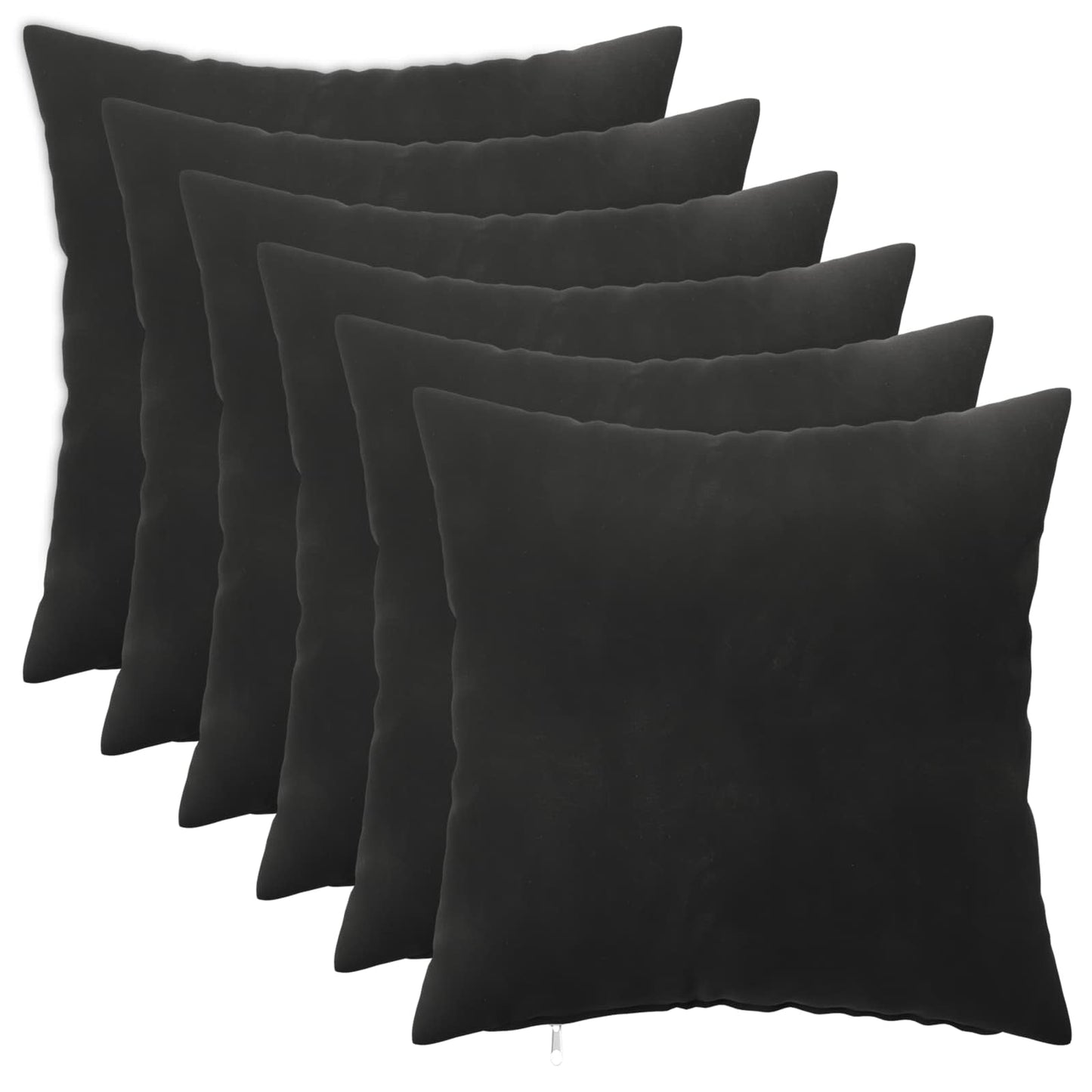 Cushion Cover 6 pcs HEERLEN Black 35 x 35 cm Velvet