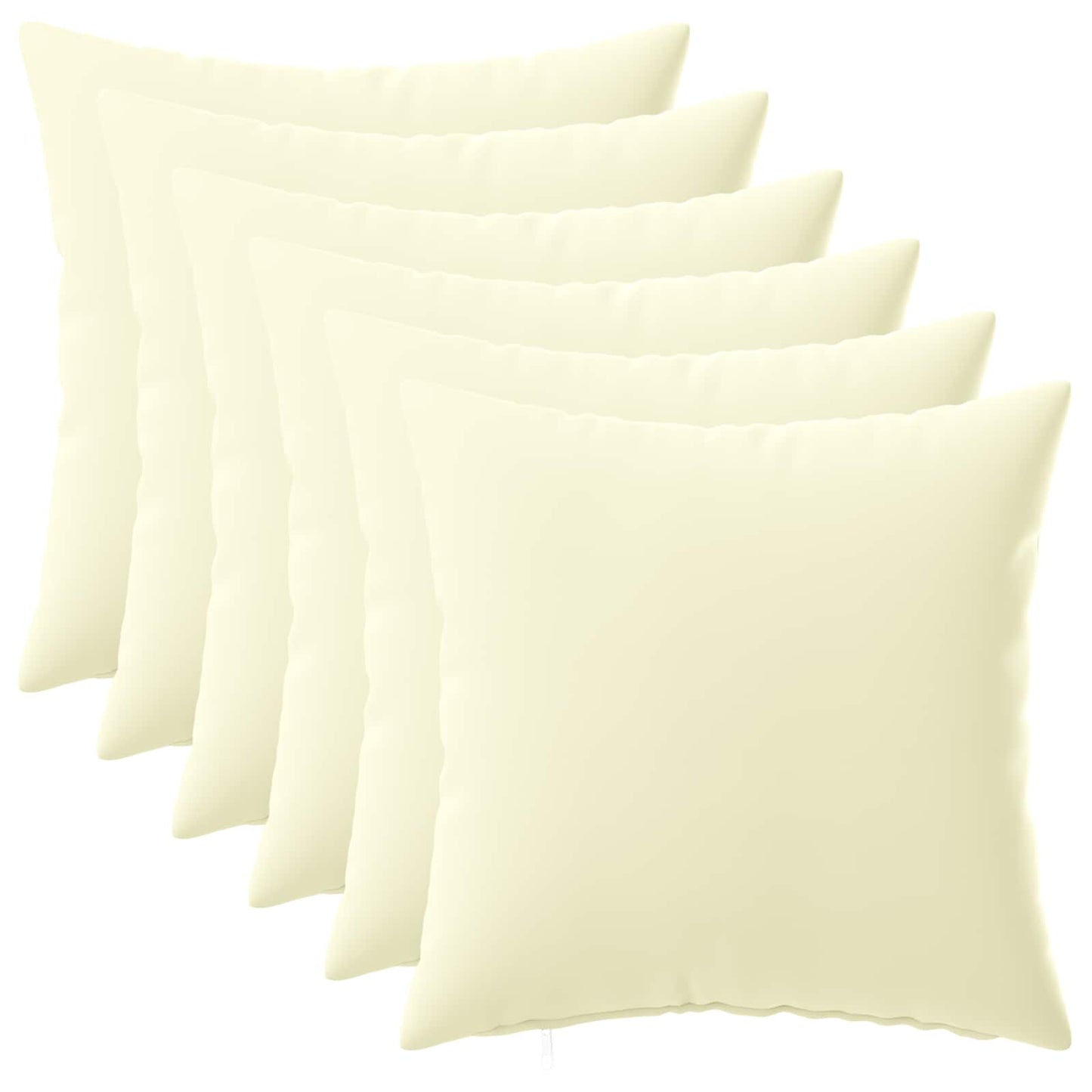 Cushion Cover 6 pcs HEERLEN Cream 35 x 35 cm Polyester