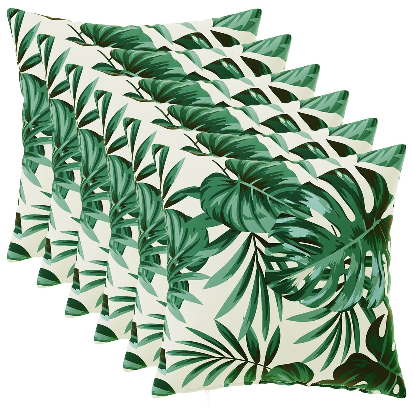 Cushion Cover 6 pcs HEERLEN Leaf Pattern 35 x 35 cm Polyester