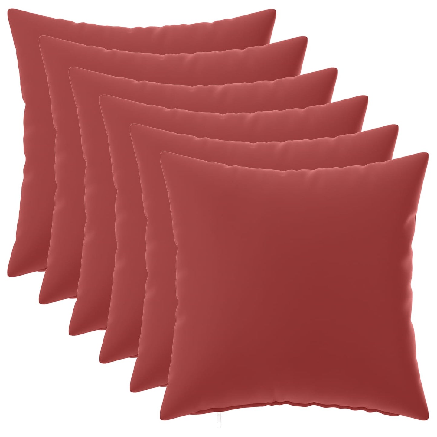 Cushion Cover 6 pcs HEERLEN Wine Red 35 x 35 cm Polyester