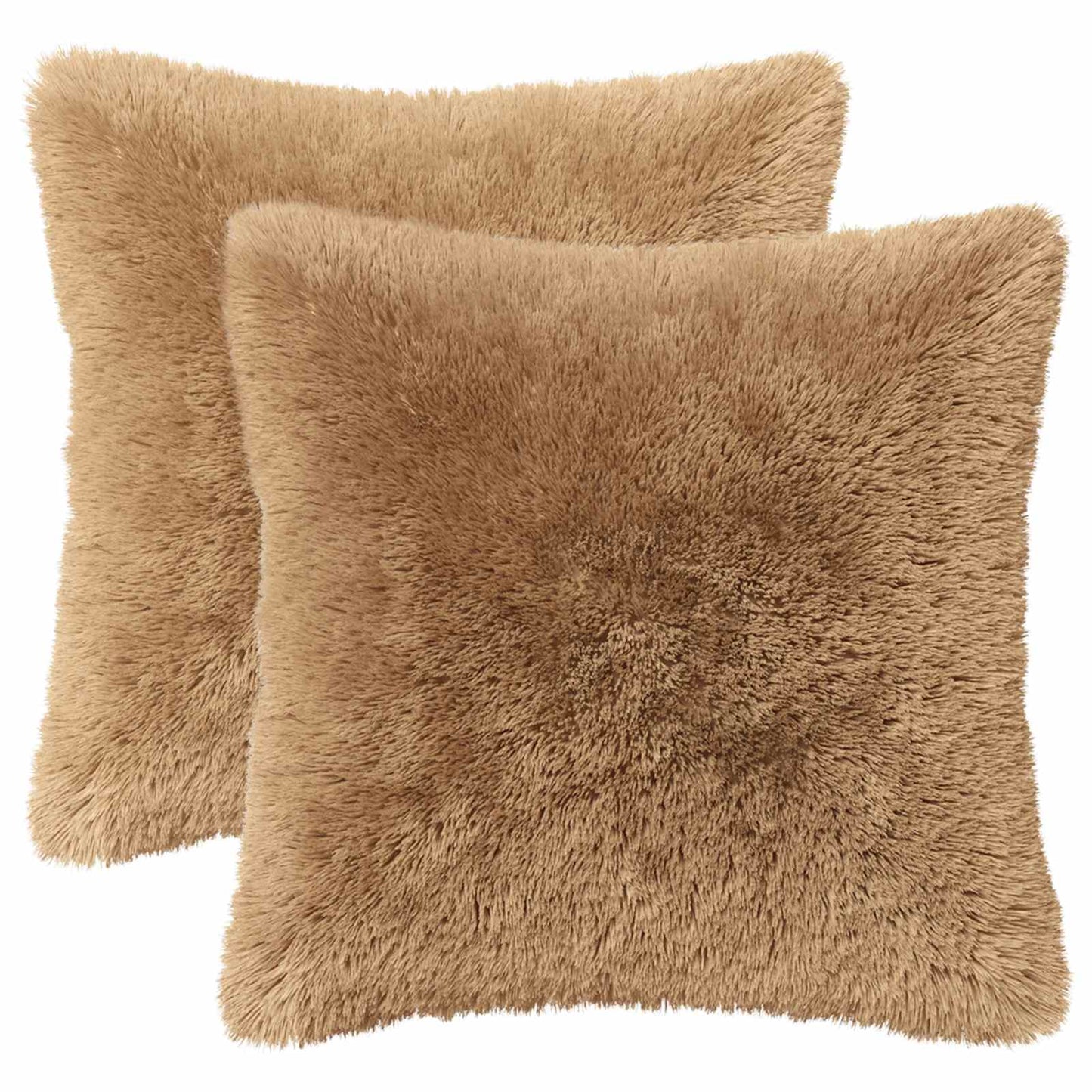 Cushion Cover 2 pcs HEERLEN Taupe 35 x 35 cm PV Fleece