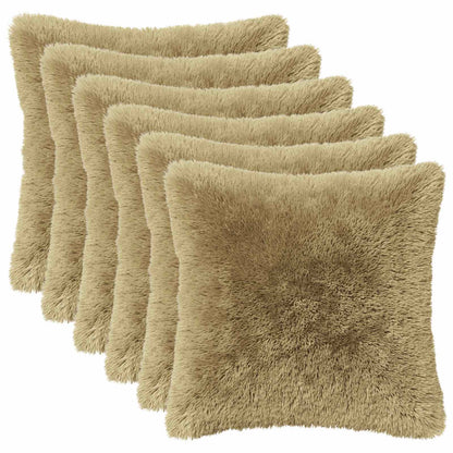 Cushion Cover 6 pcs HEERLEN Light Green 35 x 35 cm PV Fleece