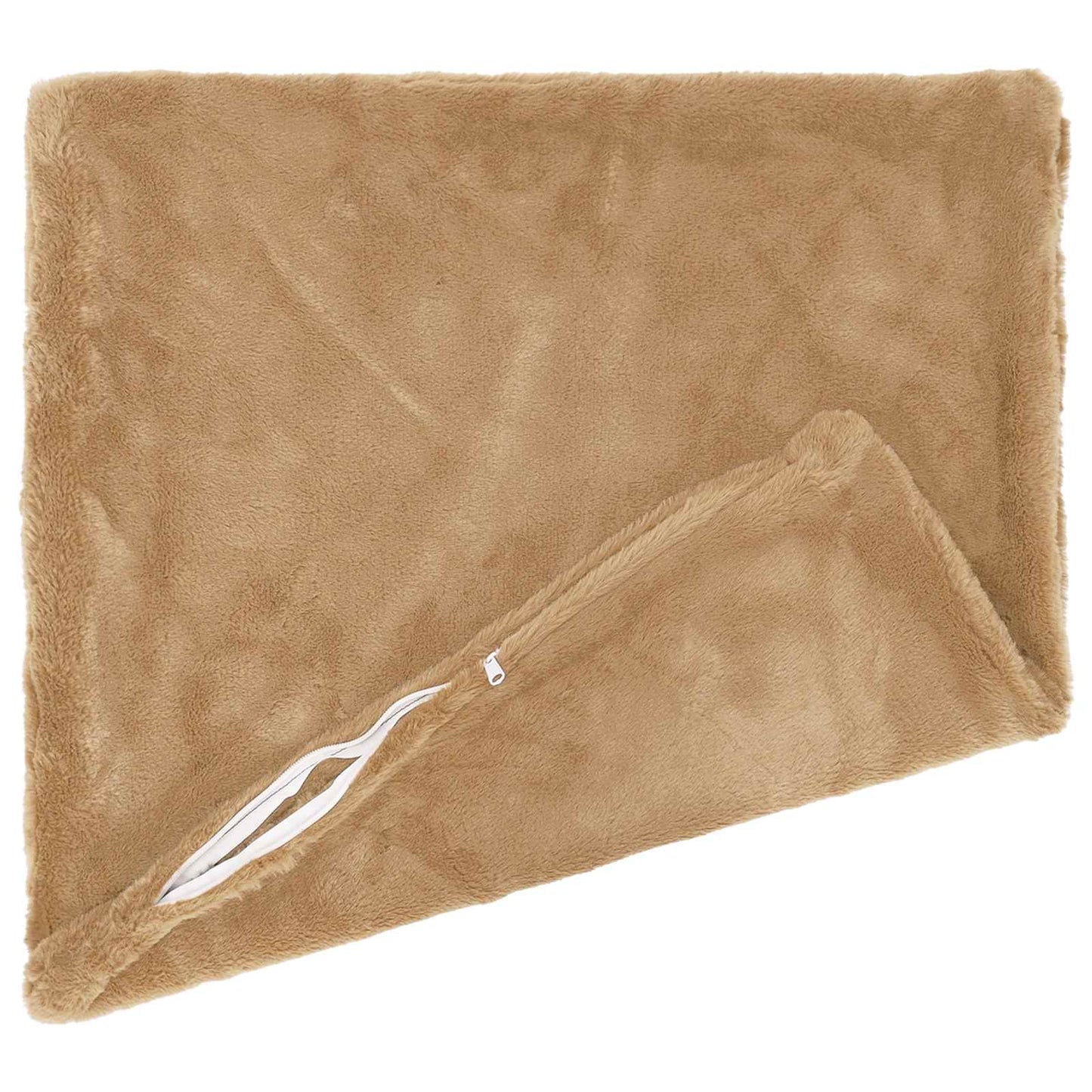 Cushion Cover 2 pcs HEERLEN Taupe 35 x 35 cm Faux Rabbit Fur