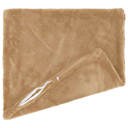 Cushion Cover 6 pcs HEERLEN Taupe 35 x 35 cm Faux Rabbit Fur