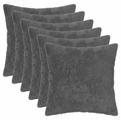 Cushion Cover 6 pcs HEERLEN Dark Grey 35 x 35 cm