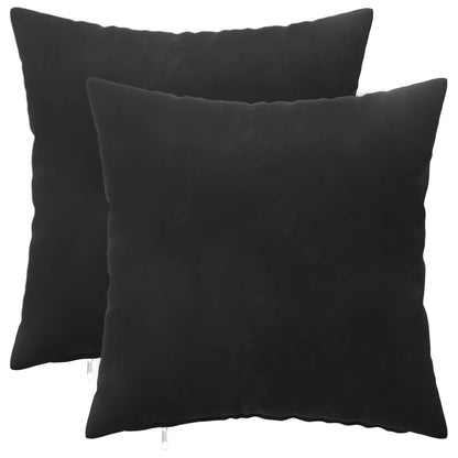 Cushion Cover 2 pcs HEERLEN Black 40 x 40 cm Velvet